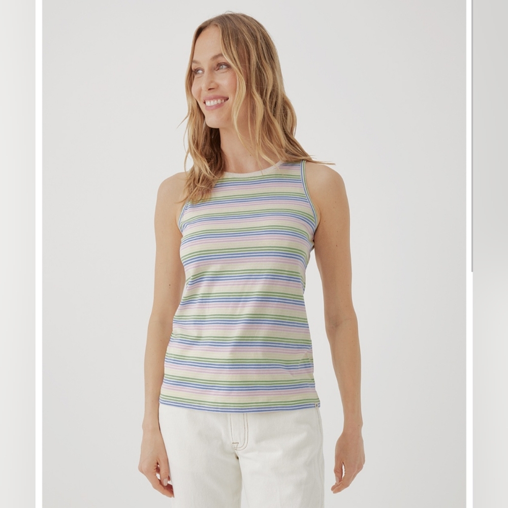 NWT Pact women's prism stripe soft spun high neck tank